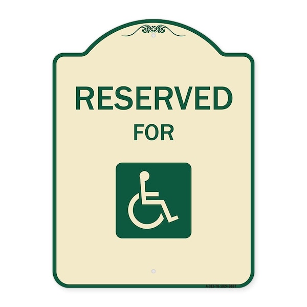 Designer Series-Graphic Handicapped Reserved Tan & Green, 24" x 18", TG-1824-9837
